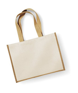 Westford mill W422 - Eco-Friendly Jute Shopper with Canvas Panels