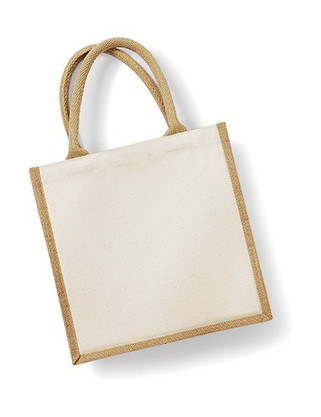 Westford mill W421 - Eco-Friendly Jute Tote with Cotton Handles