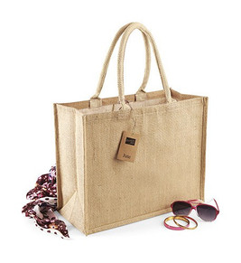 Westford mill W407 - Eco-Friendly Jute Shopper with Cotton Handles