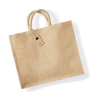 Westford mill W408 - Eco-Friendly Jute Jumbo Shopper with Cotton Handles