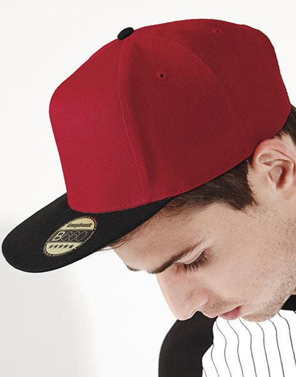 Beechfield B660 - Retro Style Flat Peak Snapback Cap