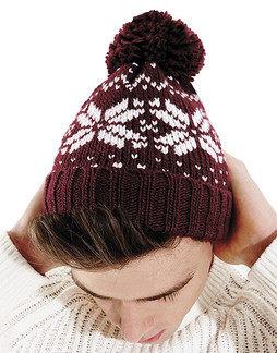 Beechfield B456 - Fair Isle Snowstar Beanie Strickmütze