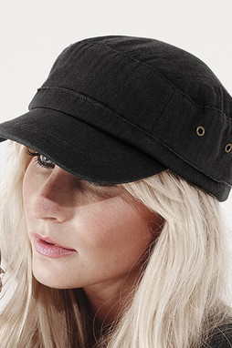 Beechfield B38 - Vintage Military Style Cotton Cap with Adjustable Fit