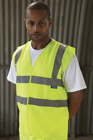 Yoko HVW120 - Hi-Vis Open Mesh Waistcoat