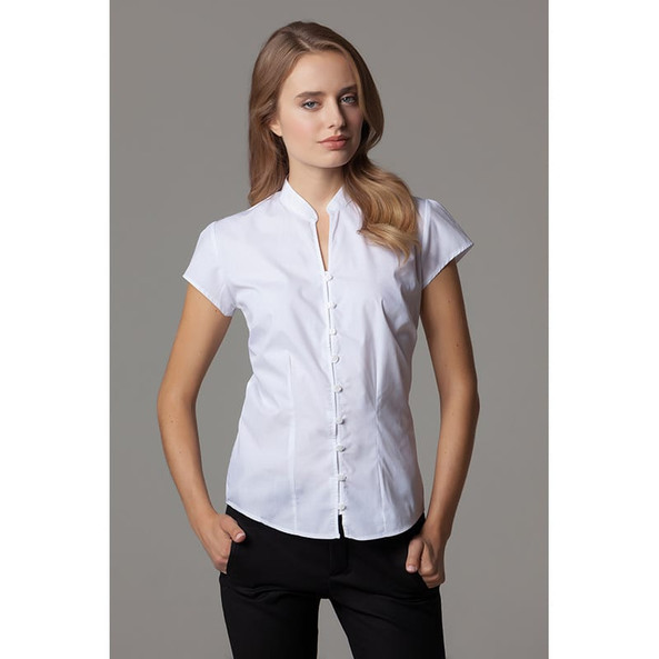 Kustom Kit KK727 - Women's continental blouse mandarin collar cap sleeve