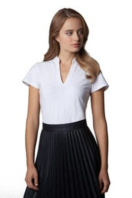 Kustom Kit KK770 - Women's corporate short sleeve top v-neck mandarin collar