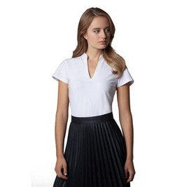 Kustom Kit KK770 - Women's corporate short sleeve top v-neck mandarin collar