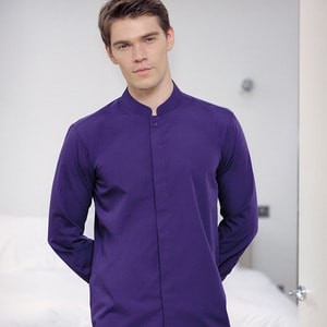 Kustom Kit KK161 - Mandarin collar fitted shirt long sleeved