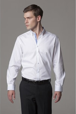 Kustom Kit KK190 - Contrast premium Oxford shirt (button down collar) long sleeve