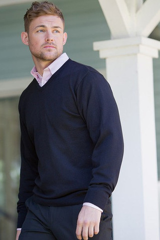 Russell J710M - V-Ausschnitt Strickpullover