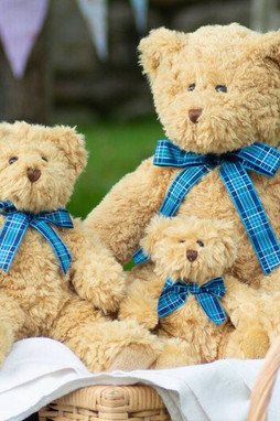 Mumbles MM001 - Ours en Peluche Doux avec Ruban Tartan