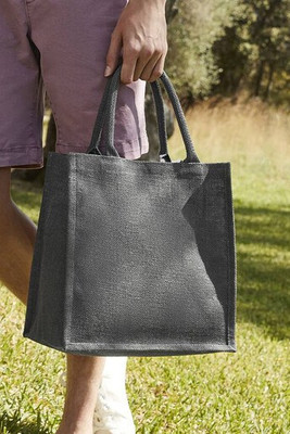 Westford mill WM413 - Westford mill Elegante Borsa Tote in Juta con Manici in Cotone