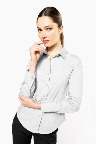 Kariban K542 - DAMES POPELINE BLOUSE LANGE MOUWEN