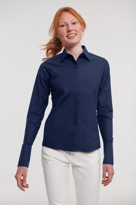 Russell Collection RU960F - ULTIEM STRETCH DAMES SHIRT MET LANGE MOUWEN