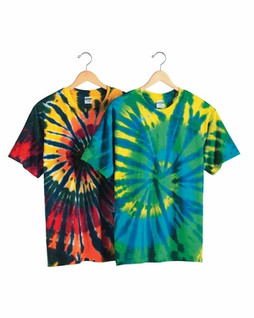 Tie-Dyed 200T2 - Multi-Color Cut-Spiral Short Sleeve T-Shirt