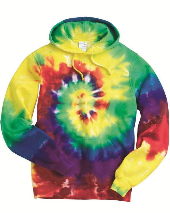Tie-Dyed 854MS - Multi-Color Spiral Pullover Hooded Sweatshirt