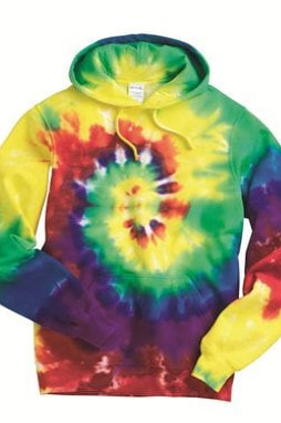 Tie-Dyed 854MS - Multi-Color Spiral Pullover Hooded Sweatshirt