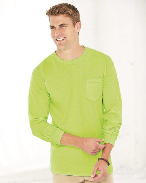 Bayside 3055 - Union-Made Long Sleeve T-Shirt with a Pocket