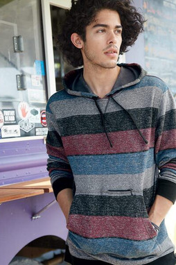 Burnside B8603 - Printed Striped Fleece Sweatshirt