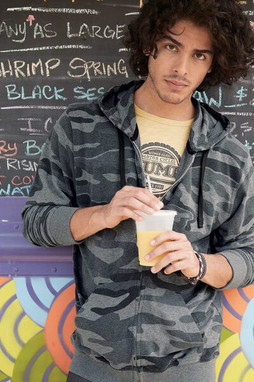 Burnside B8615 - Camo Full-Zip Hooded Sweatshirt