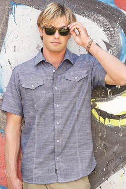 Burnside B9247 - Textured Solid Short Sleeve Shirt