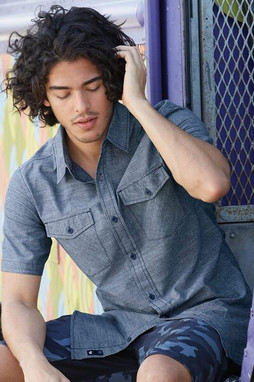 Burnside B9255 - Chambray Short Sleeve Shirt
