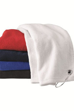 Carmel Towel Company C1518GH - Velour Hemmed Towel with Corner Grommet & Hook