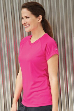 Champion CW23 - Ladies Double Dry® V-Neck Performance T-Shirt
