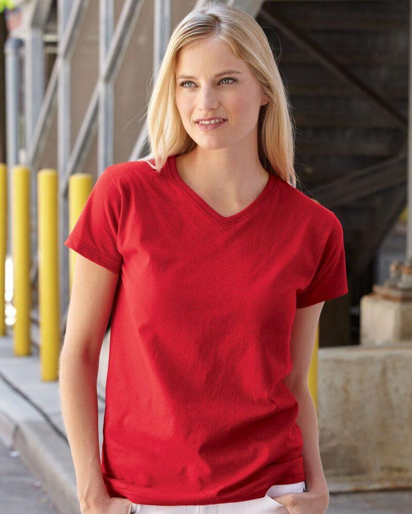 Fruit of the Loom L39VR - Ladies' Heavy Cotton HD™ V-Neck T-Shirt