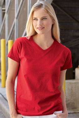 Fruit of the Loom L39VR - Ladies Heavy Cotton HD™ V-Neck T-Shirt