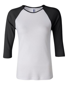 Bella+Canvas 2000 - Ladies' Baby Rib Three-Quarter Sleeve Raglan T-Shirt