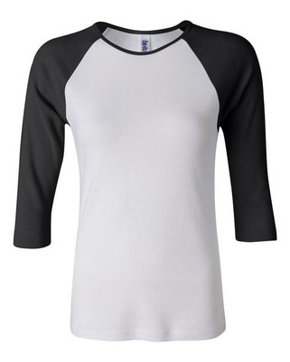 Bella+Canvas 2000 - Ladies Baby Rib Three-Quarter Sleeve Raglan T-Shirt