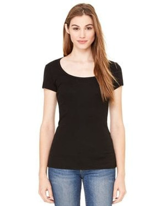 Bella+Canvas 8703 - Ladies Sheer Mini Rib Scoopneck T-Shirt