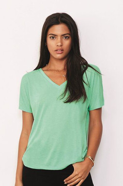 Bella+Canvas 8815 - Ladies Flowy V-Neck Drop-Sleeve Tee