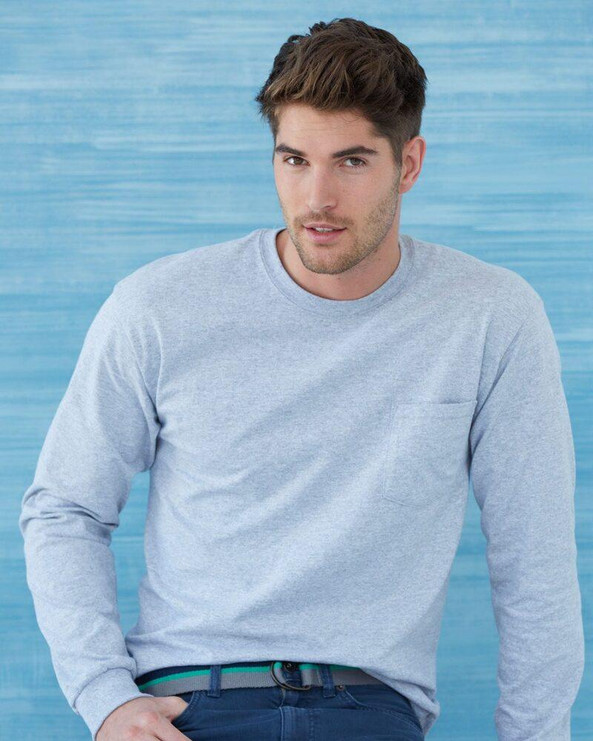Gildan 2410 - Ultra Cotton™ Long Sleeve T-Shirt with a Pocket