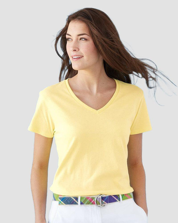 Gildan 5V00L - Gildan Women's Heavy Cotton V-Neck Tee with Tearaway Label