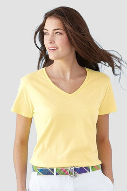 Gildan 5V00L - Gildan Womens Heavy Cotton V-Neck Tee with Tearaway Label