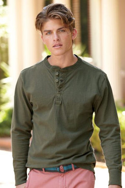 J. America 8244 - Vintage Brushed Jersey Henley