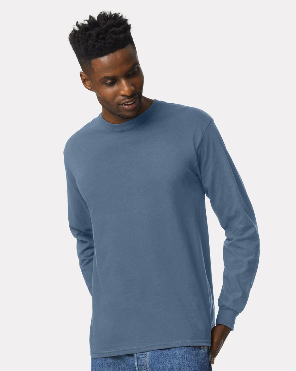 Gildan Men's Ultra Cotton Long Sleeve T-Shirt, 2-Pack | Light Blue-Carolina, X-Large