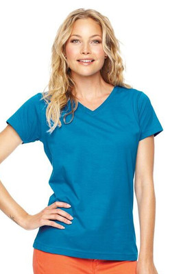 LAT 3507 - Remera fina de jersey con cuello en V