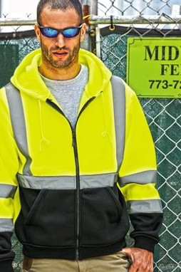 ML Kishigo JS102-103 - Hi-Vis Hooded Full-Zip Sweatshirt