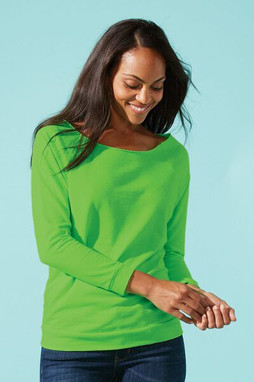 Next Level 6951 - Ladies Terry Raw Edge Three-Quarter Sleeve Raglan