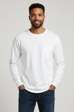 Gildan G241 - Ultra Cotton® 6 oz. Long-Sleeve Pocket T-Shirt