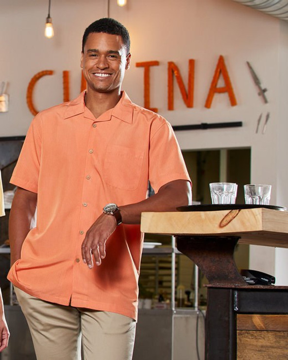 Harriton M560 - Chemise de camp texturée Barbados
