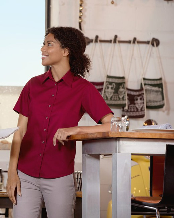 Harriton M500SW - Women's Stain-Release Twill Shirt with Wrinkle Resistance