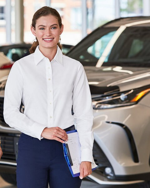 Harriton M600W - Chemise Femme Oxford Anti-Taches Élégante