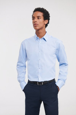 Russell Collection RU962M - Shirt Met Visgraat-Motief Met Lange Mouw