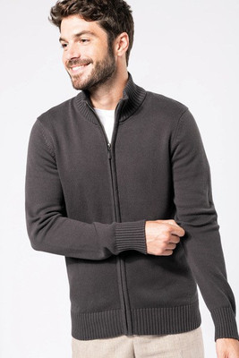 Kariban K971 - Herren Strickjacke mit Reißverschluss und Stehkragen