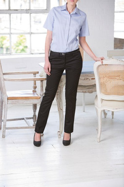 Henbury H641 - Womens Classic Flat Front Chino Trousers
