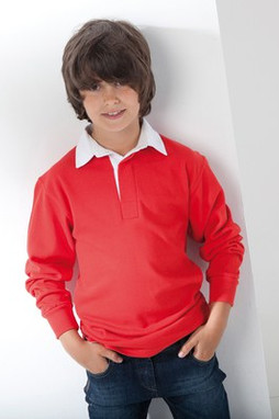 Front Row FR109 - Camisa Lisa LSL De Rugby Para Criança